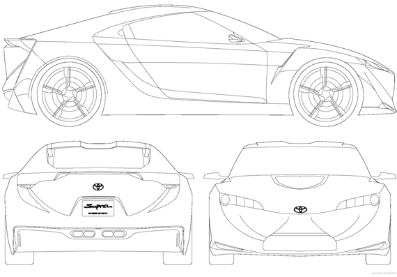 Toyota Supra Hybrid Sports Coupe (2010) - Тойота - чертежи, габариты, рисунки автомобиля