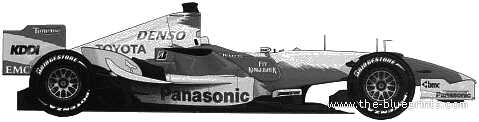 Toyota TF107 F1 GP (2007) - Тойота - чертежи, габариты, рисунки автомобиля