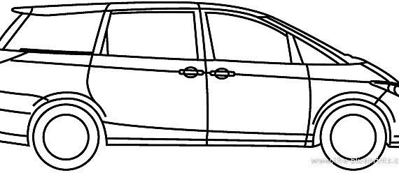 Toyota Tarago AU (2012) - Тойота - чертежи, габариты, рисунки автомобиля