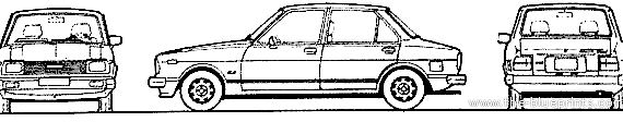 Toyota Tercel (1979) - Тойота - чертежи, габариты, рисунки автомобиля