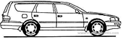 Toyota Vienta Wagon (1996) - Тойота - чертежи, габариты, рисунки автомобиля
