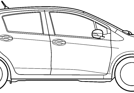 Toyota Vitz (2014) - Тойота - чертежи, габариты, рисунки автомобиля