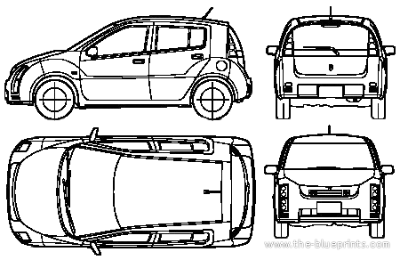 Toyota Will Cypha (2005) - Тойота - чертежи, габариты, рисунки автомобиля
