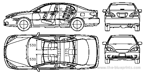 Toyota Windom (Lexus ES) (2005) - Тойота - чертежи, габариты, рисунки автомобиля