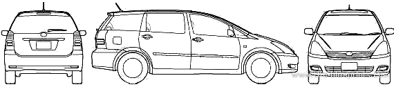 Toyota Wish (2007) - Тойота - чертежи, габариты, рисунки автомобиля