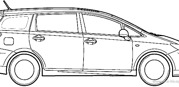 Toyota Wish (2012) - Тойота - чертежи, габариты, рисунки автомобиля