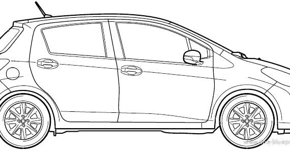Toyota Yaris 5-Door (2012) - Тойота - чертежи, габариты, рисунки автомобиля