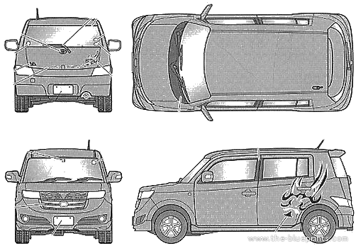Toyota bB Styling Package Ver.A - Тойота - чертежи, габариты, рисунки автомобиля