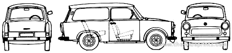 Trabant 601 Combi (1985) - Трабант - чертежи, габариты, рисунки автомобиля