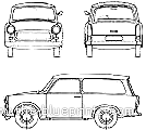 Trabant 601 Kombi (1978) - Трабант - чертежи, габариты, рисунки автомобиля