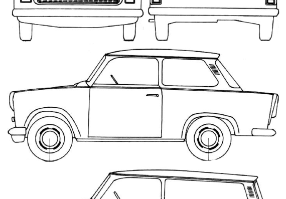 Trabant P601S - Трабант - чертежи, габариты, рисунки автомобиля