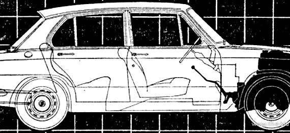Triumph 1300 (1966) - Триумф - чертежи, габариты, рисунки автомобиля