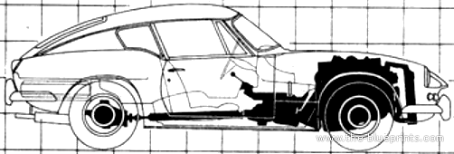 Triumph GT6 (1967) - Триумф - чертежи, габариты, рисунки автомобиля