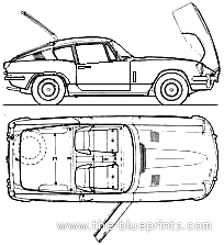 Triumph GT6 Mk.II - Триумф - чертежи, габариты, рисунки автомобиля