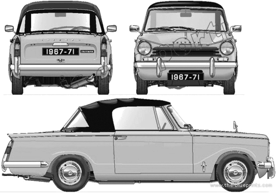 Triumph Herald Convertible 13-60 (1967) - Триумф - чертежи, габариты, рисунки автомобиля