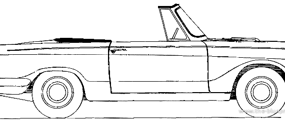 Triumph Herald Convertible (1959) - Триумф - чертежи, габариты, рисунки автомобиля