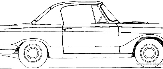 Triumph Herald Coupe (1959) - Триумф - чертежи, габариты, рисунки автомобиля
