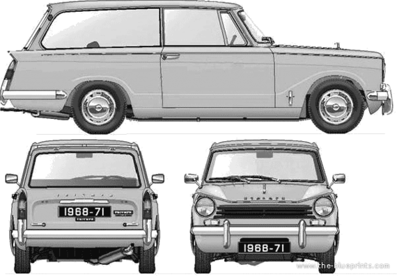 Triumph Herald Estate 13-60 (1971) - Triumph - drawings, dimensions, pictures of the car