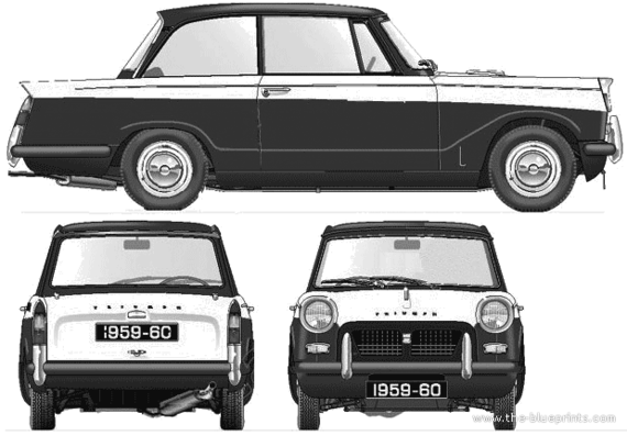 Triumph Herald Saloon 950 (1959) - Triumph - drawings, dimensions, pictures of the car