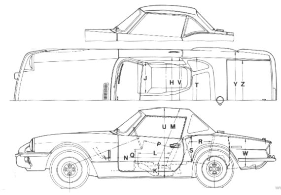 Triumph Spitfire 1500 - Triumph - drawings, dimensions, pictures of the car