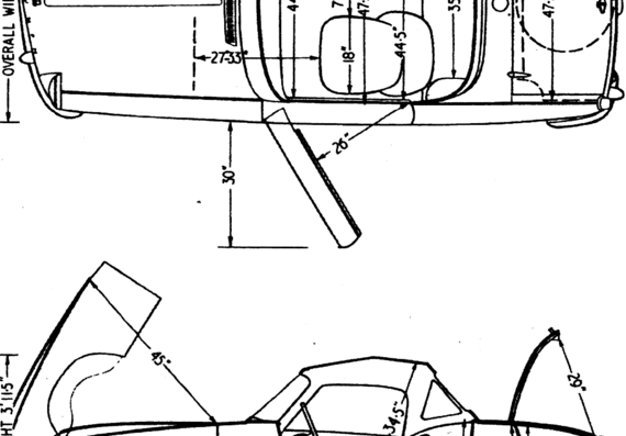 Triumph Spitfire (1962) - Триумф - чертежи, габариты, рисунки автомобиля