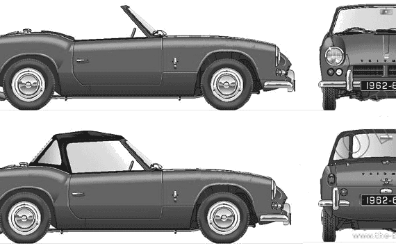 Triumph Spitfire Mk.I 1200 (1962) - Triumph - drawings, dimensions, pictures of the car