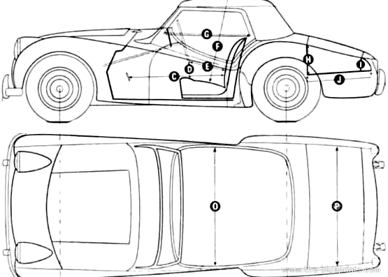 Triumph TR-2 (1953) - Triumph - drawings, dimensions, pictures of the car