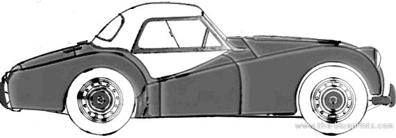 Triumph TR3 (1954) - Триумф - чертежи, габариты, рисунки автомобиля