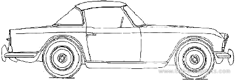 Triumph TR4 (1964) - Триумф - чертежи, габариты, рисунки автомобиля