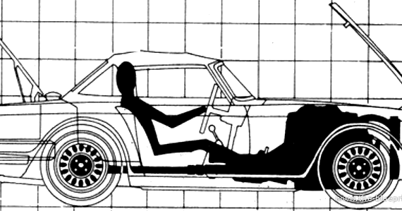Triumph TR6 (1971) - Триумф - чертежи, габариты, рисунки автомобиля