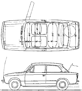 Triumph Toledo 1300 (1970) - Триумф - чертежи, габариты, рисунки автомобиля