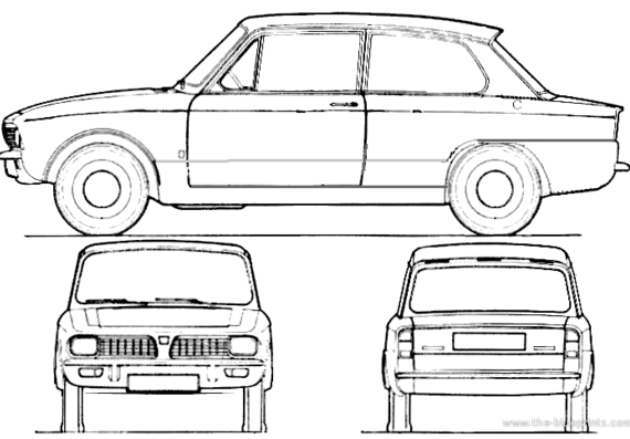 Triumph Toledo (1972) - Триумф - чертежи, габариты, рисунки автомобиля