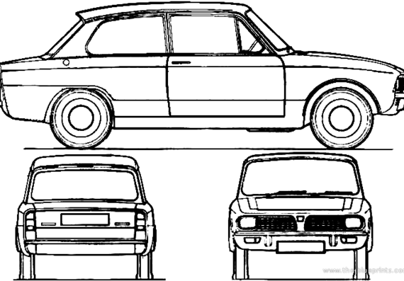 Triumph Toledo (1974) - Триумф - чертежи, габариты, рисунки автомобиля