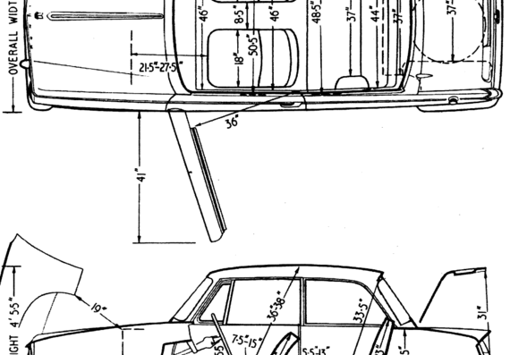 Triumph Vitesse 1600 (1963) - Триумф - чертежи, габариты, рисунки автомобиля