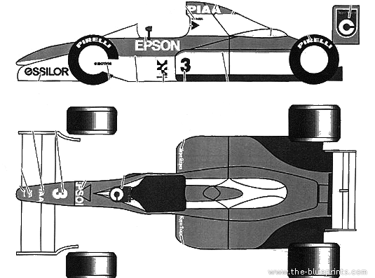 Tyrell 019 Japan GP (1990) - Разные автомобили - чертежи, габариты, рисунки автомобиля
