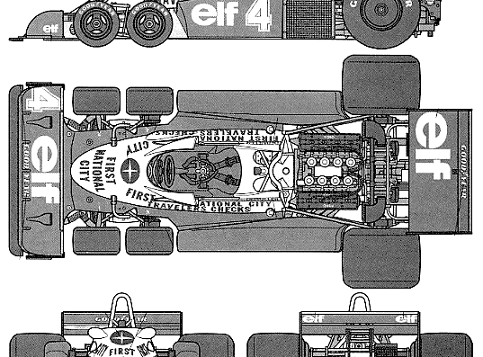 Tyrell P34 F1 GP (1977) - Разные автомобили - чертежи, габариты, рисунки автомобиля