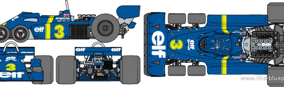 Tyrrell-Ford P34 F1 GP (1975) - Разные автомобили - чертежи, габариты, рисунки автомобиля
