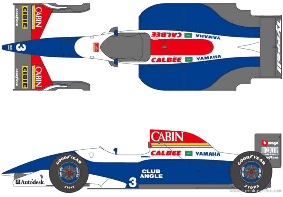 Tyrrell-Yamaha 021 F1 GP (1993) - Разные автомобили - чертежи, габариты, рисунки автомобиля