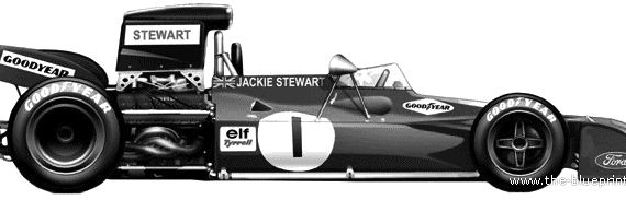 Tyrrell 004 F1 GP (1971) - Разные автомобили - чертежи, габариты, рисунки автомобиля