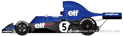 Tyrrell 006 F1 GP (1976) - Разные автомобили - чертежи, габариты, рисунки автомобиля
