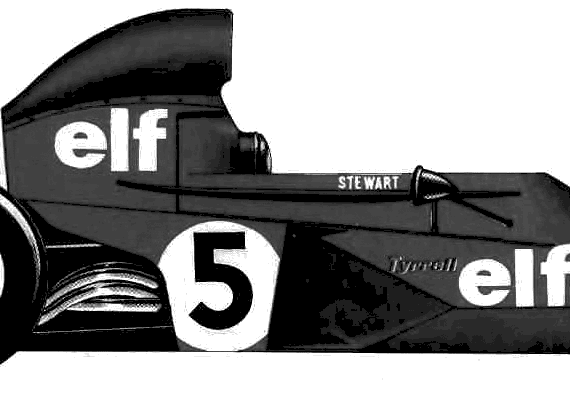 Tyrrell 007 F1 (1973) - Разные автомобили - чертежи, габариты, рисунки автомобиля