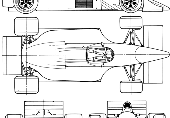 Tyrrell Ford DG-016 - Разные автомобили - чертежи, габариты, рисунки автомобиля