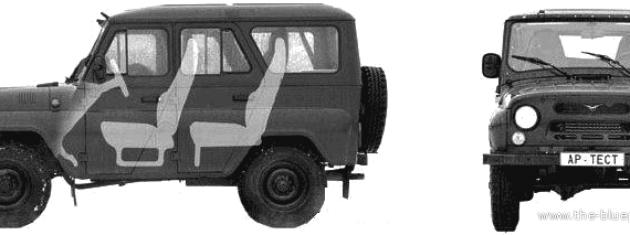 UAZ-31519 - УАЗ - чертежи, габариты, рисунки автомобиля