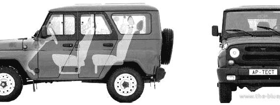 UAZ-315195 - УАЗ - чертежи, габариты, рисунки автомобиля
