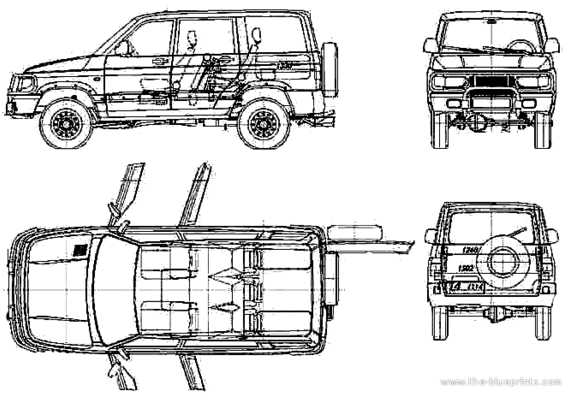 UAZ-3162 - UAZ - drawings, dimensions, pictures of the car