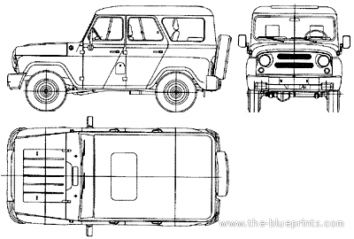 UAZ 3151-95 Hunter (2005) - УАЗ - чертежи, габариты, рисунки автомобиля