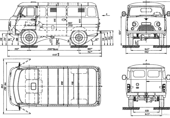 UAZ 3741 - UAZ - drawings, dimensions, pictures of the car