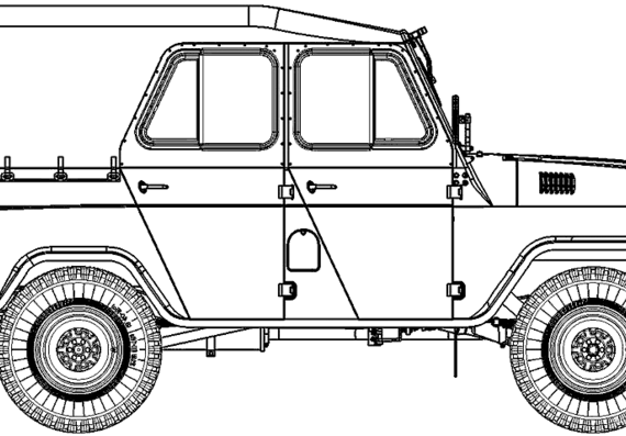 UAZ 469 ATV Tundra - УАЗ - чертежи, габариты, рисунки автомобиля