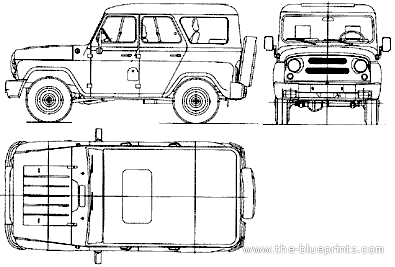 UAZ Hunter (2008) - УАЗ - чертежи, габариты, рисунки автомобиля