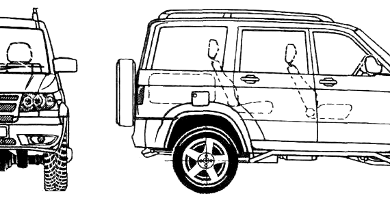 UAZ Patriot - УАЗ - чертежи, габариты, рисунки автомобиля